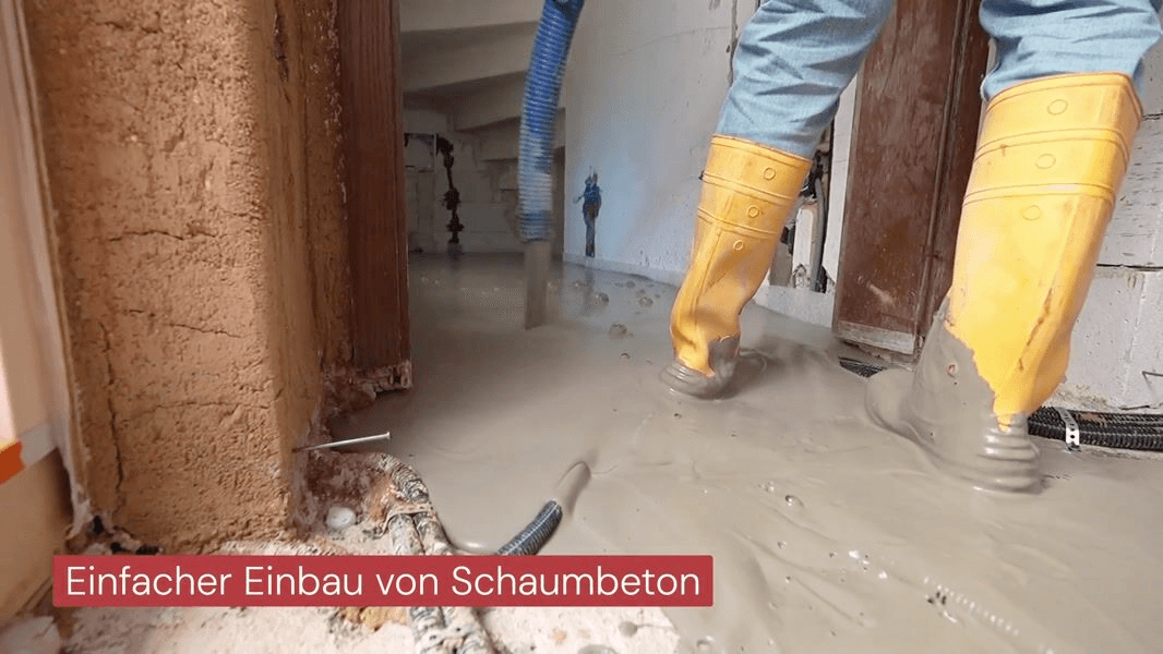 Gloesmann Schaumbeton - Einbau unter Estrich
